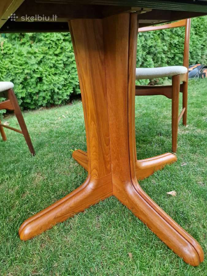 Vintažinis mid century tikmedžio masyvo stalas - nuotraukos Nr. 25