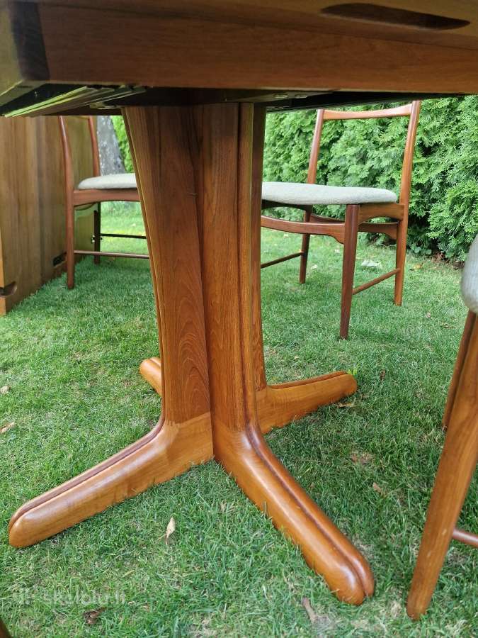 Vintažinis mid century tikmedžio masyvo stalas - nuotraukos Nr. 26
