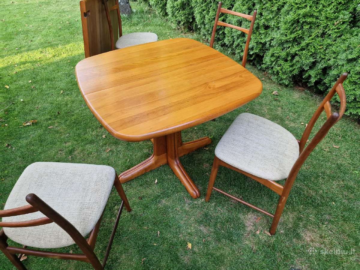 Vintažinis mid century tikmedžio masyvo stalas - nuotraukos Nr. 4