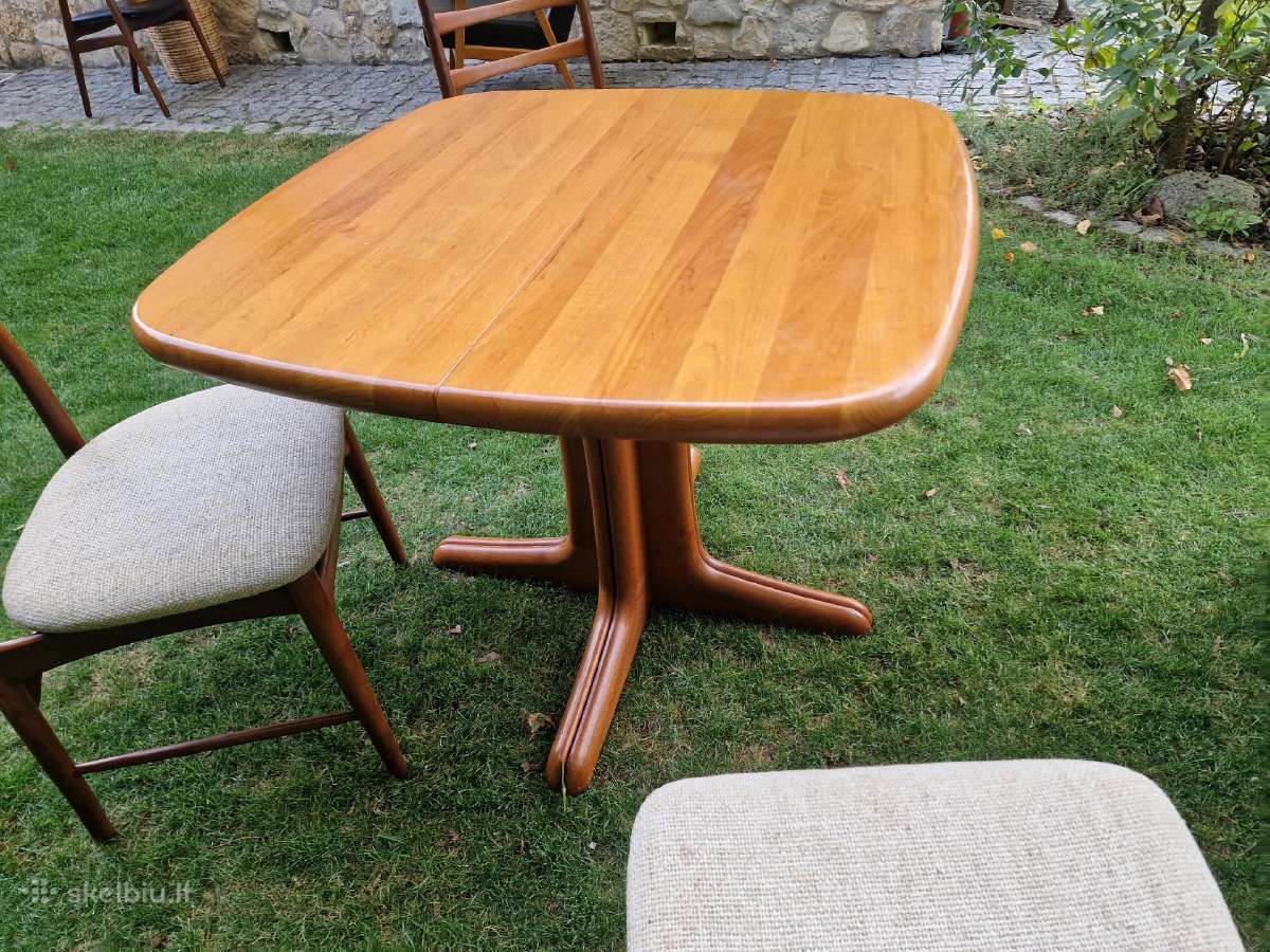 Vintažinis mid century tikmedžio masyvo stalas - nuotraukos Nr. 30