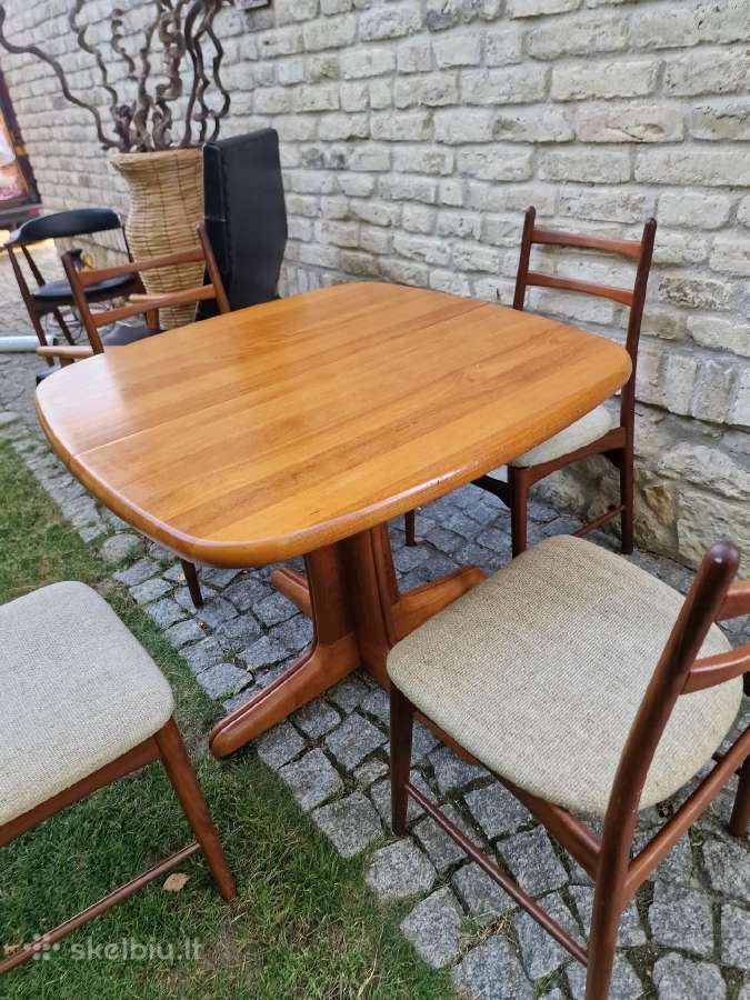 Vintažinis mid century tikmedžio masyvo stalas - nuotraukos Nr. 31