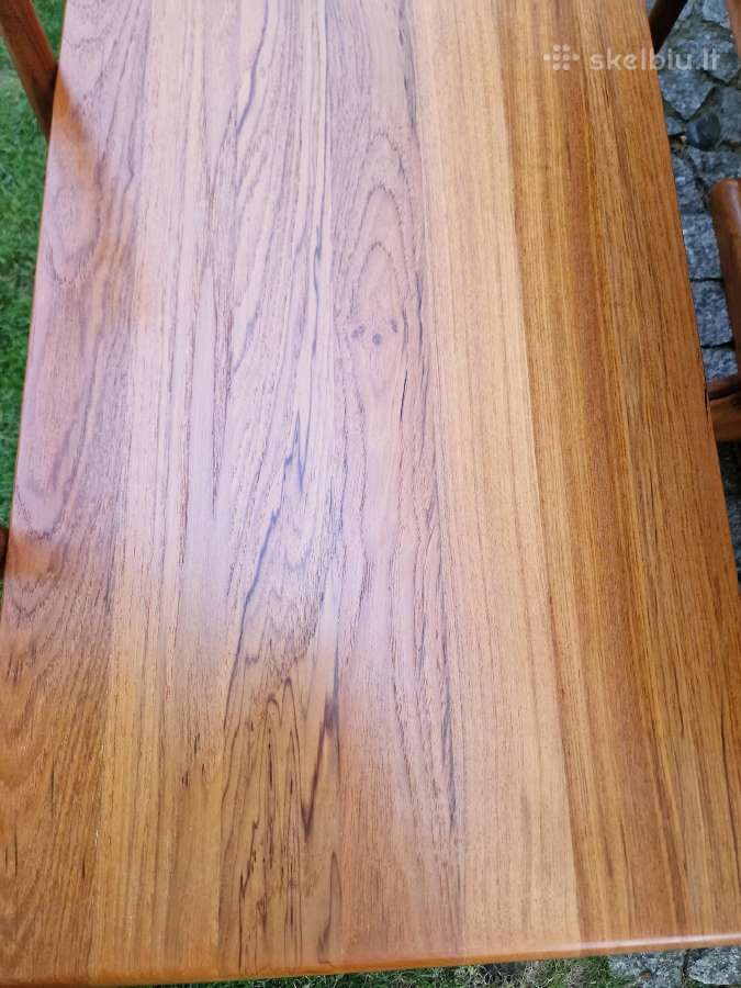 Vintažinis mid century tikmedžio masyvo stalas - nuotraukos Nr. 33