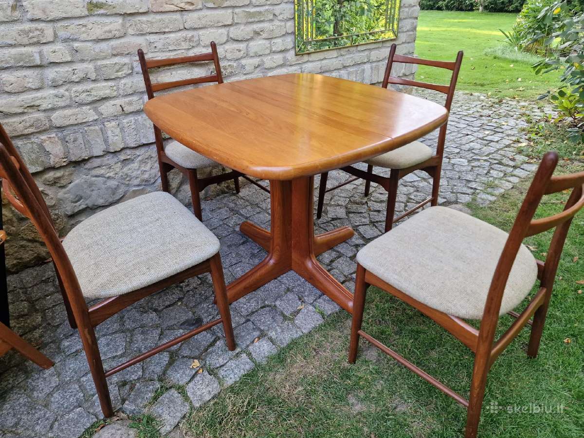 Vintažinis mid century tikmedžio masyvo stalas - nuotraukos Nr. 34
