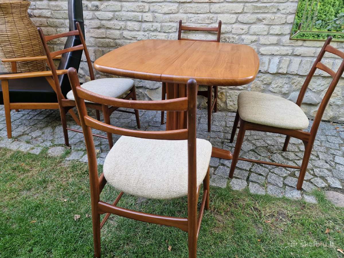 Vintažinis mid century tikmedžio masyvo stalas - nuotraukos Nr. 36