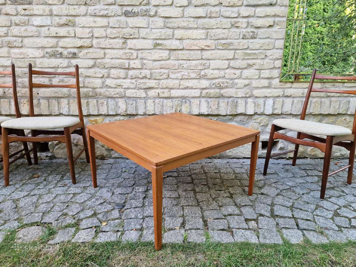 Vintažinis mid century tikmedžio kavos staliukas - nuotraukos Nr. 15