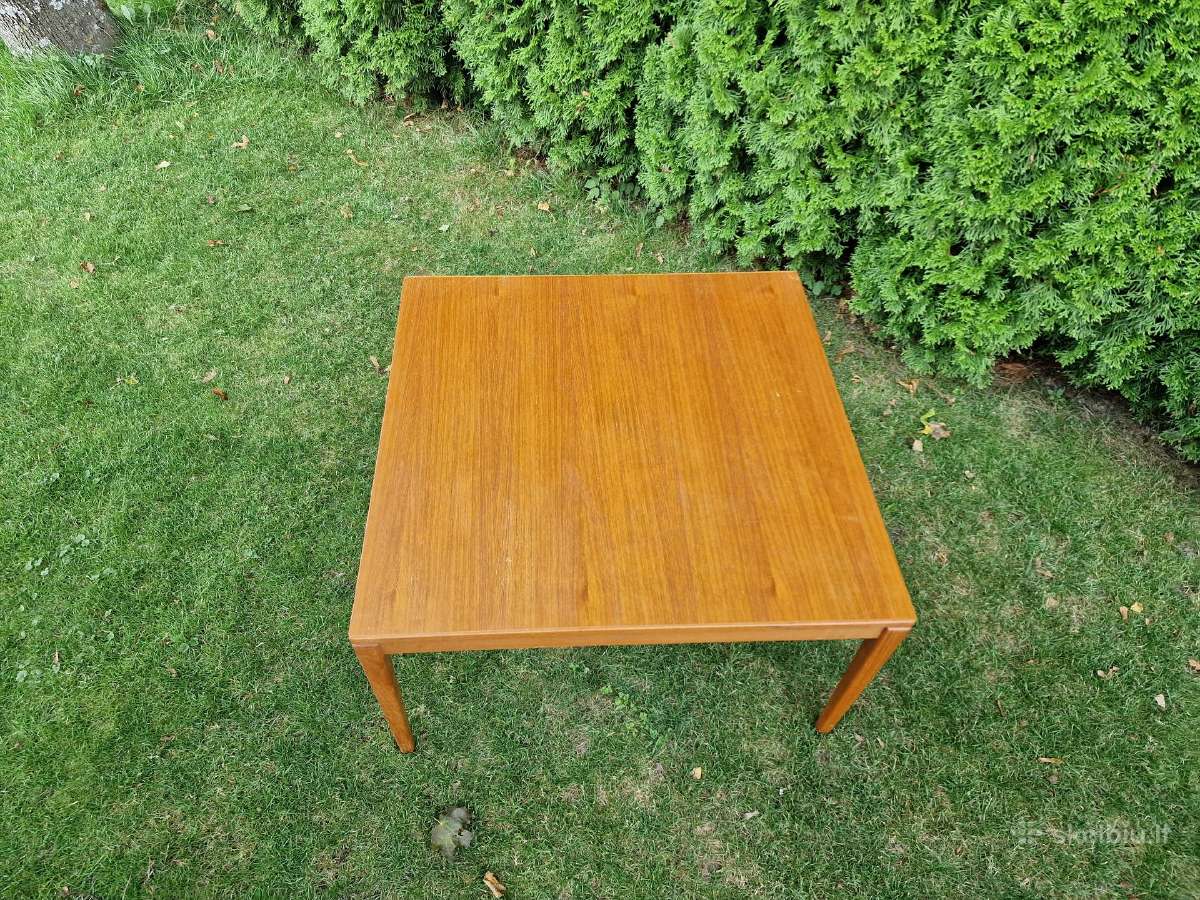 Vintažinis mid century tikmedžio kavos staliukas - nuotraukos Nr. 8