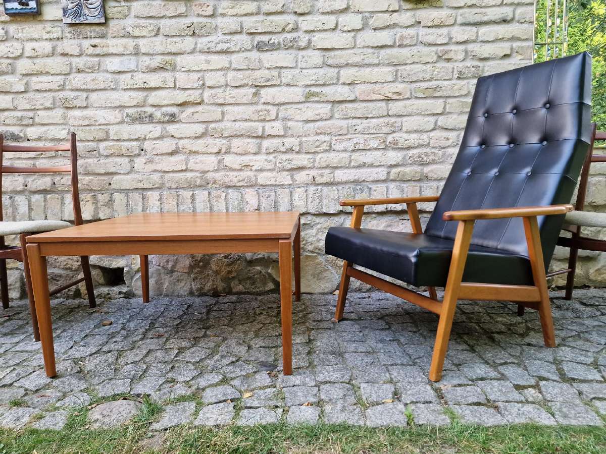 Vintažinis mid century tikmedžio kavos staliukas - nuotraukos Nr. 9
