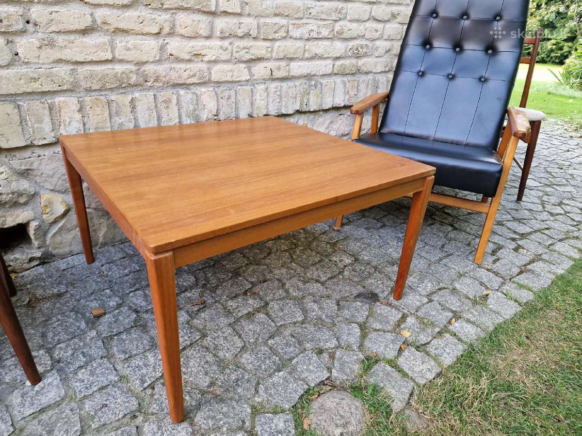 Vintažinis mid century tikmedžio kavos staliukas - nuotraukos Nr. 14