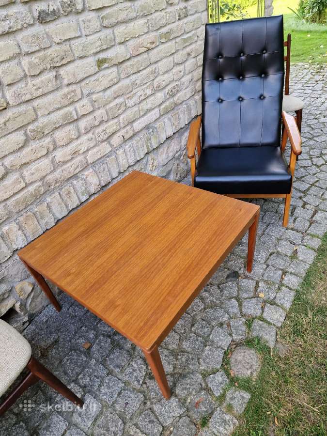 Vintažinis mid century tikmedžio kavos staliukas - nuotraukos Nr. 16