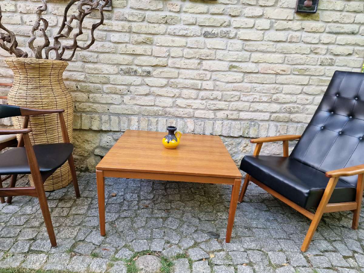 Vintažinis mid century tikmedžio kavos staliukas - nuotraukos Nr. 3