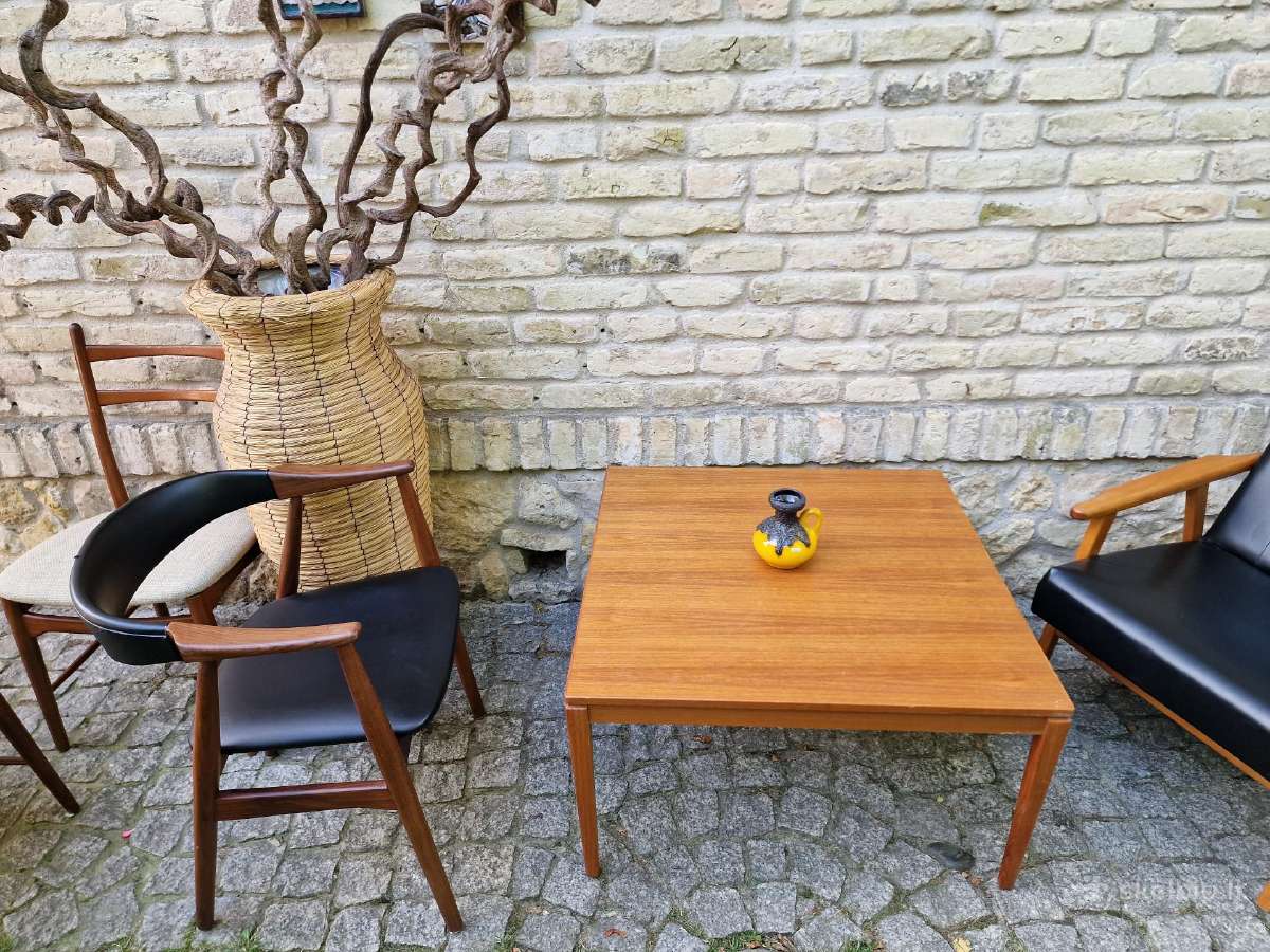 Vintažinis mid century tikmedžio kavos staliukas - nuotraukos Nr. 22