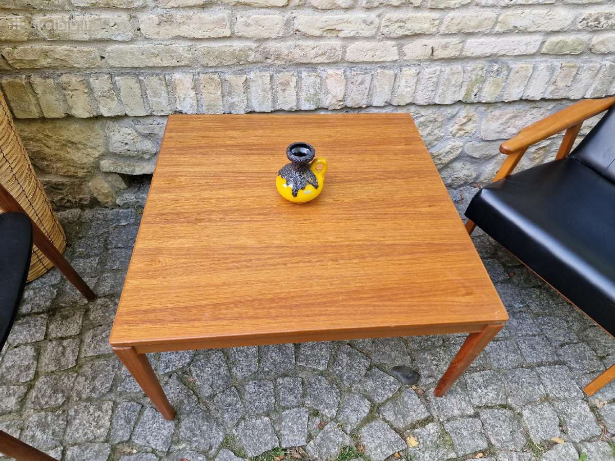 Vintažinis mid century tikmedžio kavos staliukas - nuotraukos Nr. 26