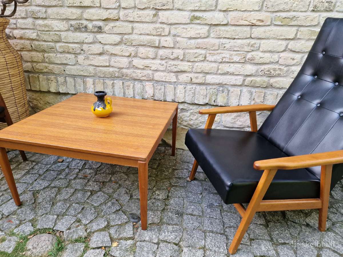 Vintažinis mid century tikmedžio kavos staliukas - nuotraukos Nr. 28