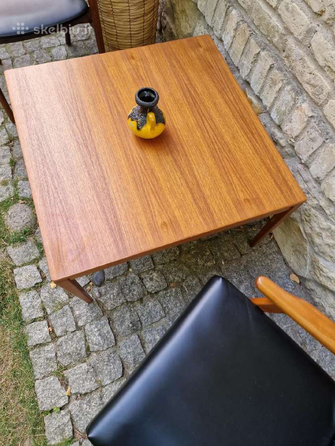 Vintažinis mid century tikmedžio kavos staliukas - nuotraukos Nr. 31