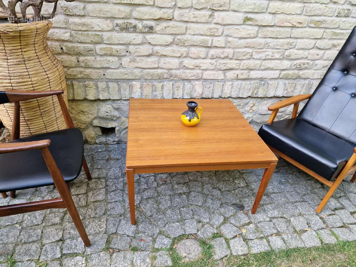 Vintažinis mid century tikmedžio kavos staliukas - nuotraukos Nr. 36