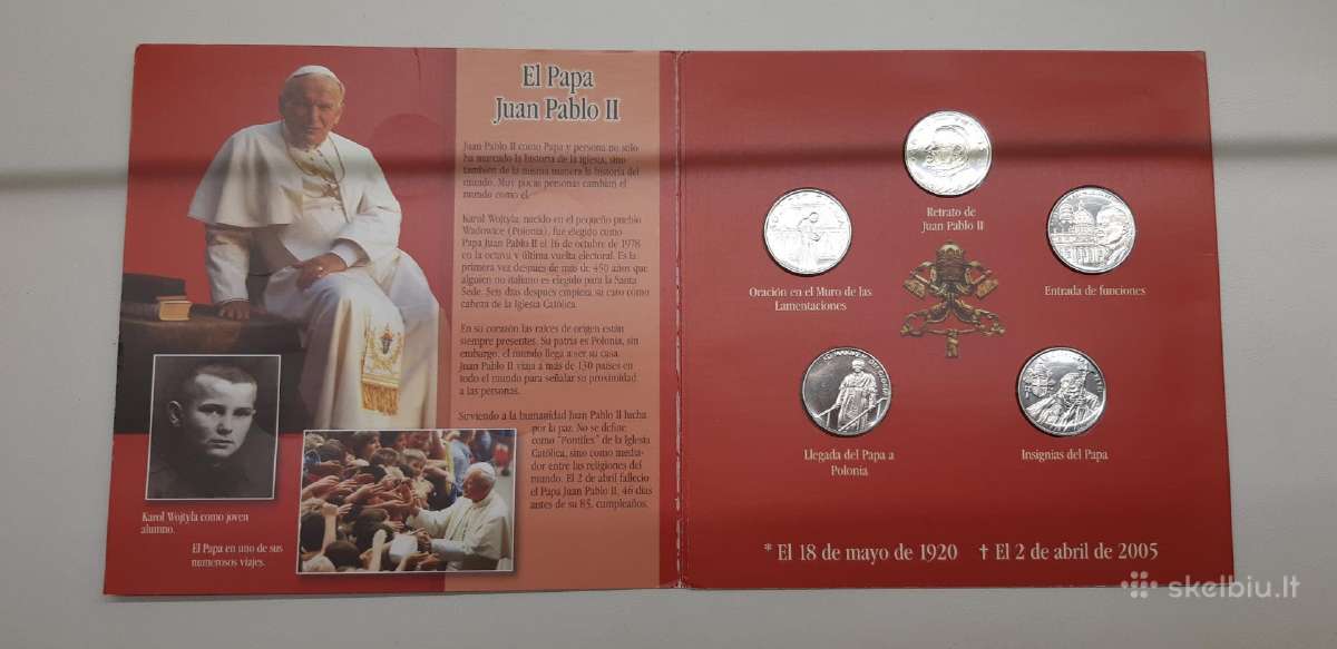 Jono Pauliaus II monetų setas 2005 - nuotraukos Nr. 2
