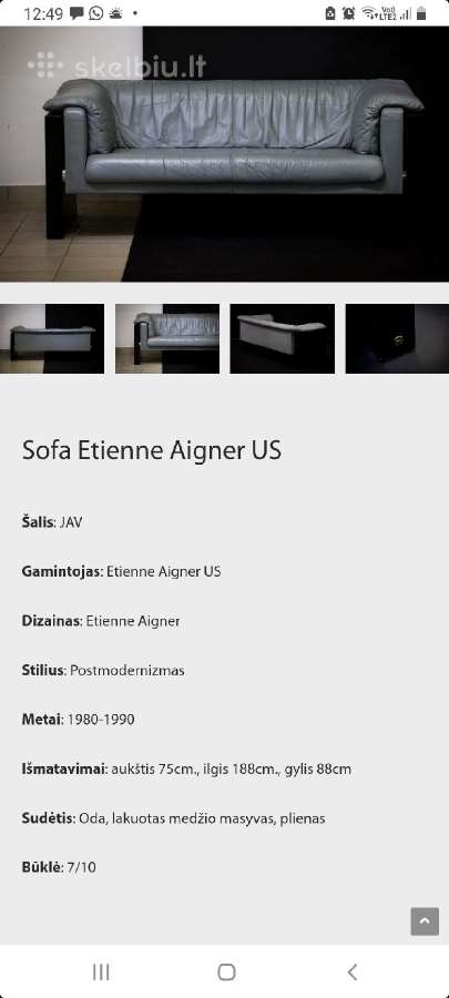 Autorinis Etienne Aigner (JAV) dvisėdis - nuotraukos Nr. 7