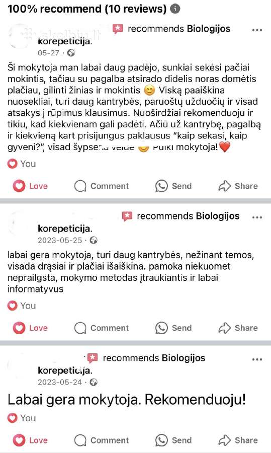 Biologijos korepetitorė Kaunas ir nuotoliniu būdu - nuotraukos Nr. 4