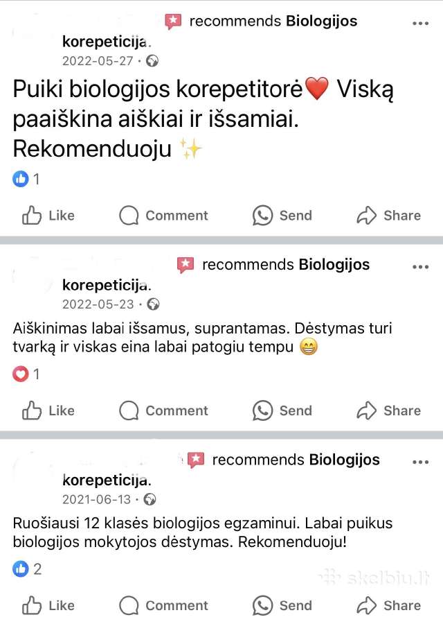 Biologijos korepetitorė Kaunas ir nuotoliniu būdu - nuotraukos Nr. 5