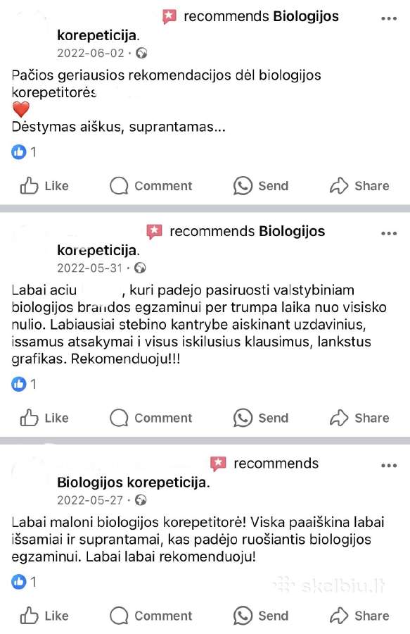 Biologijos korepetitorė Kaunas ir nuotoliniu būdu - nuotraukos Nr. 6