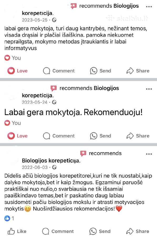 Biologijos korepetitorė Kaunas ir nuotoliniu būdu - nuotraukos Nr. 7