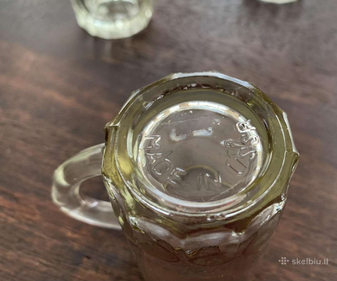 Vintaźiniai espresso stiklo puodukai 6 vnt - nuotraukos Nr. 7