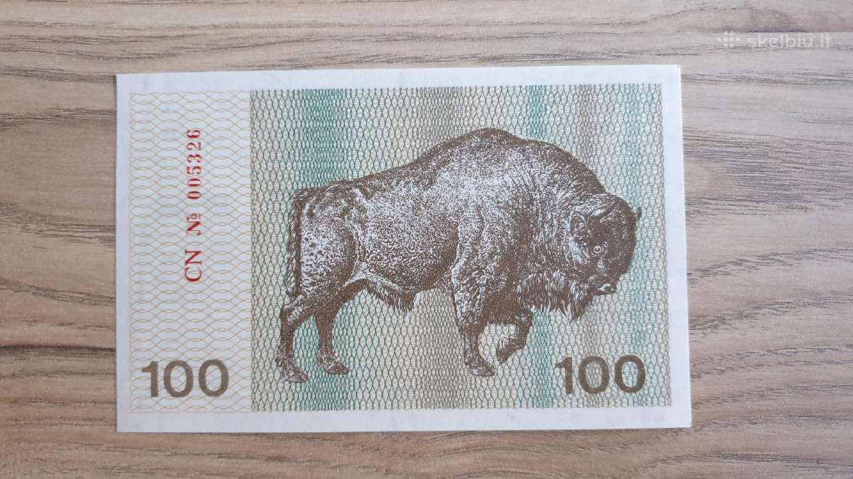 1991 metų 50 talonų Stumbras Unc - nuotraukos Nr. 2