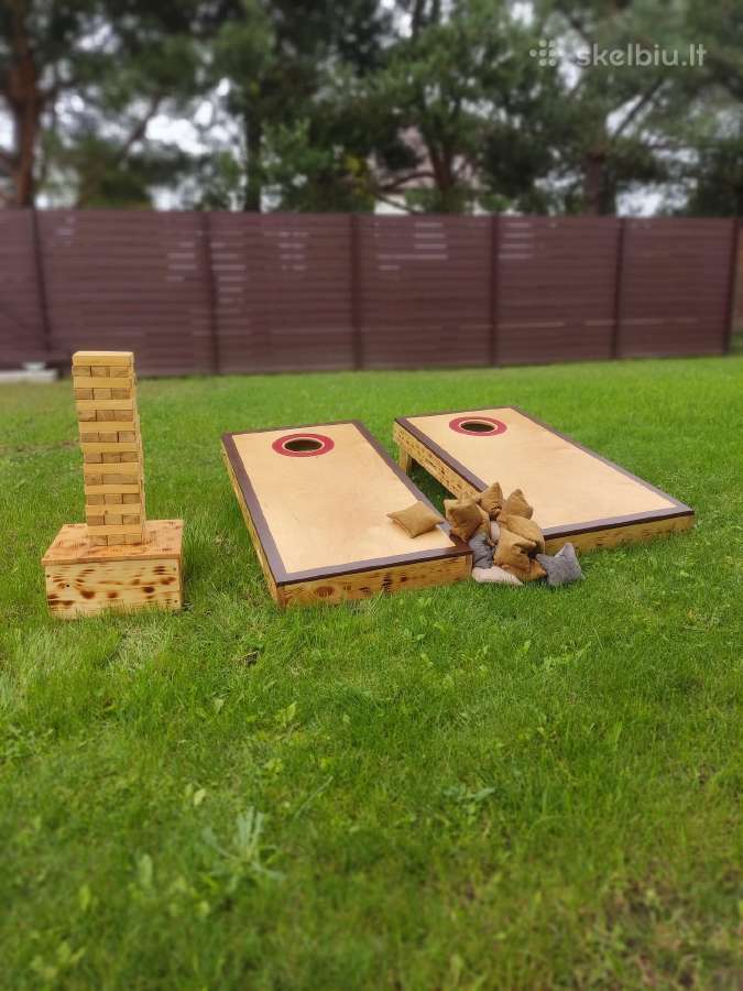 Lauko žaidimų Cornhole,golfo kopėtėlių,jenga nuoma - nuotraukos Nr. 5