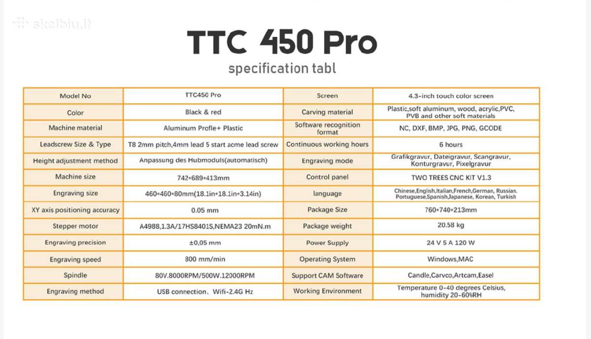 CNC staklytės Two Trees Ttc450 Pro - nuotraukos Nr. 2