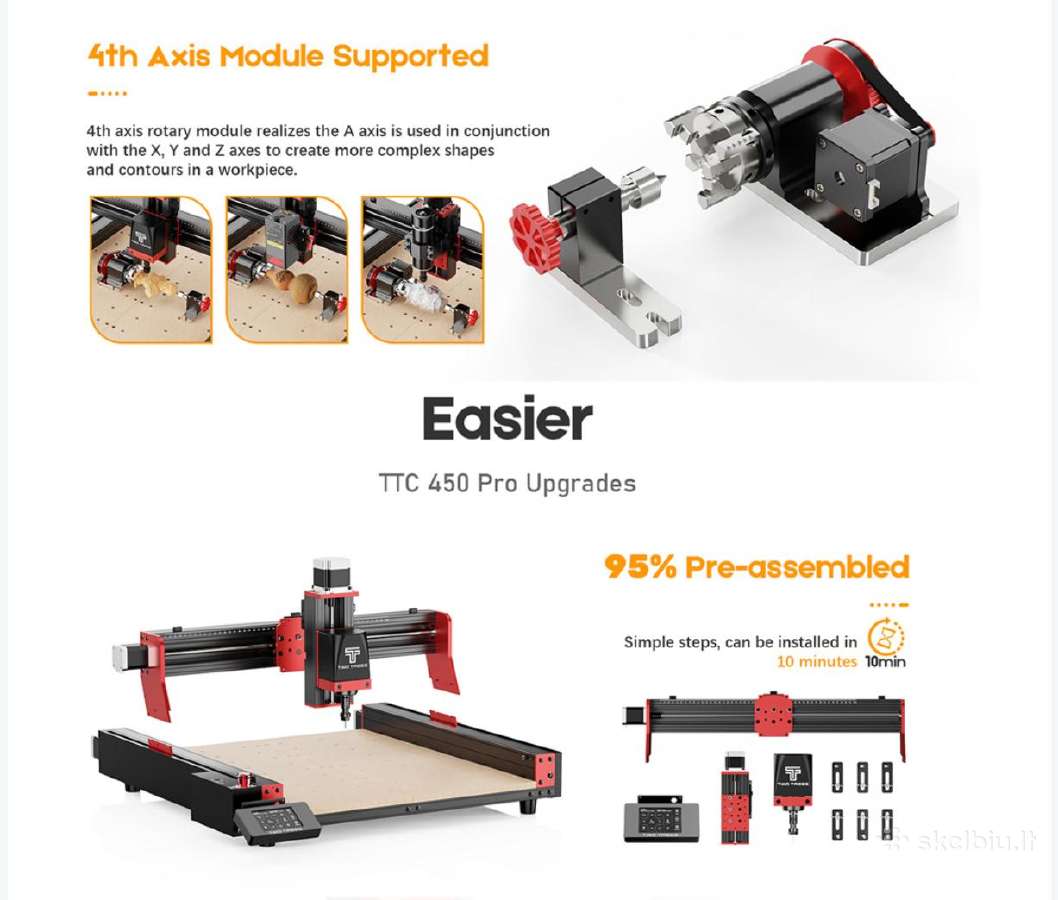 CNC staklytės Two Trees Ttc450 Pro - nuotraukos Nr. 4