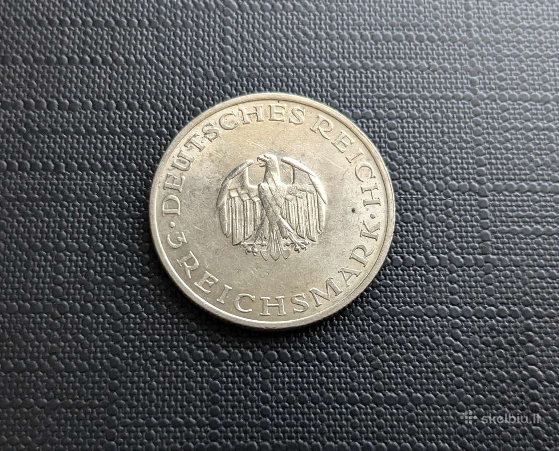 Vokietija 3 Mark Lessing 1929f - nuotraukos Nr. 2