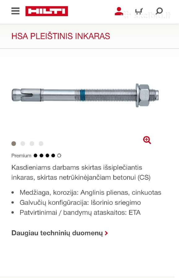 Hilti pleištinis inkaras