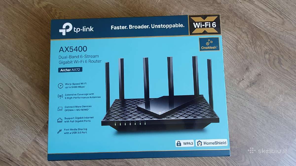 Tp-link Archer Ax72, Dual-band Gigabit Wifi6, Usb3 - Skelbiu.lt