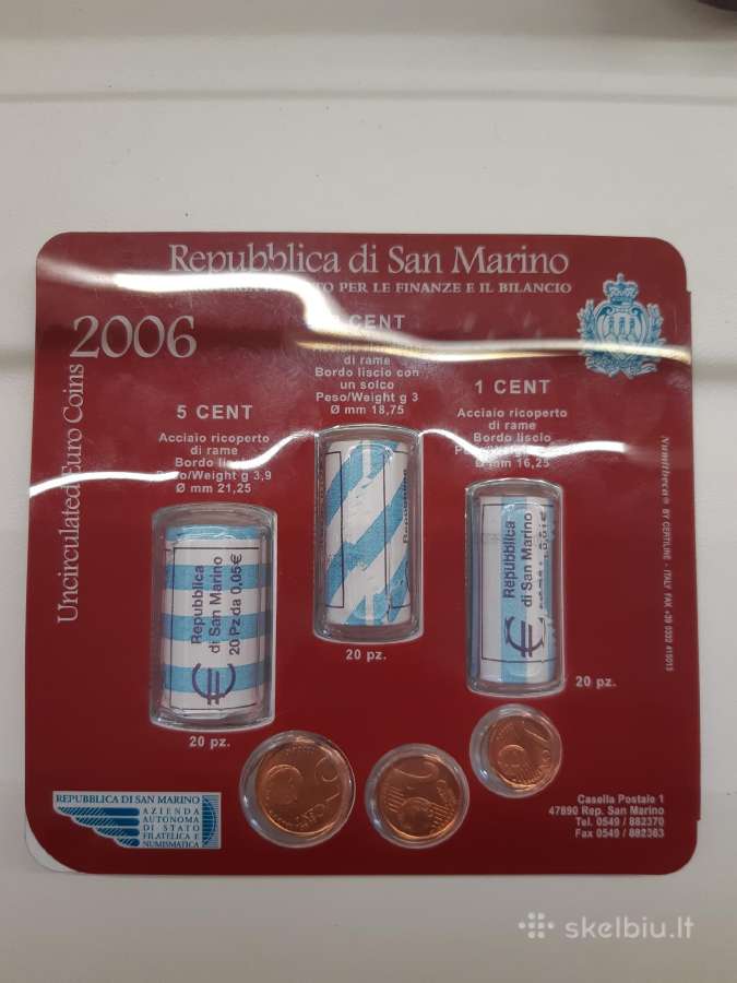 2006 m. San Marino centų rinkinys - nuotraukos Nr. 2