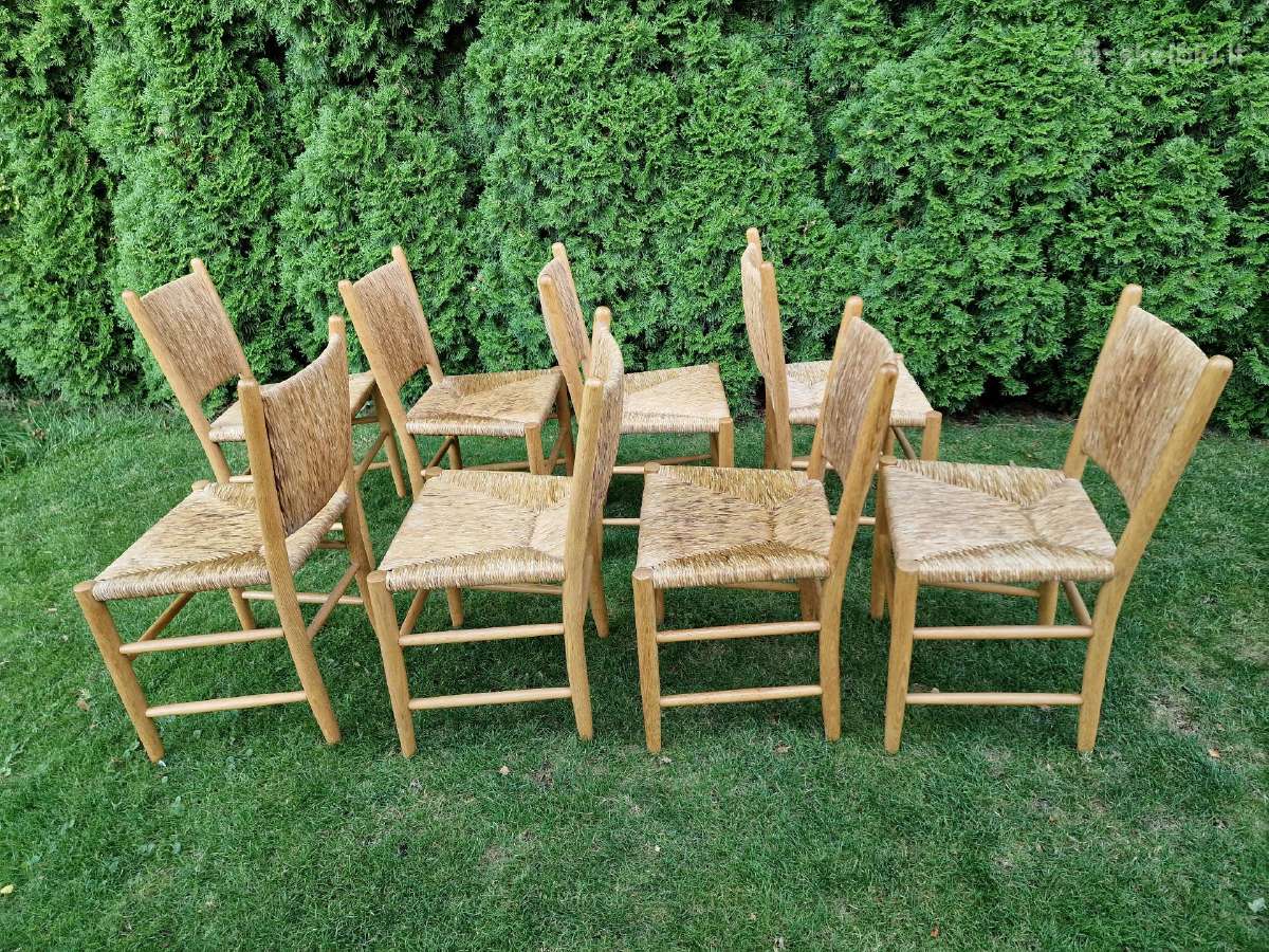 Vintažinės mid century tiko ir pintų meldų kėdės - nuotraukos Nr. 7