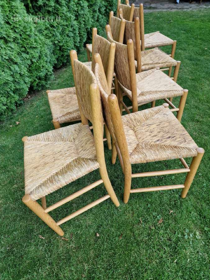 Vintažinės mid century tiko ir pintų meldų kėdės - nuotraukos Nr. 10