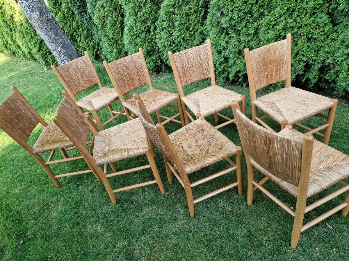 Vintažinės mid century tiko ir pintų meldų kėdės - nuotraukos Nr. 13