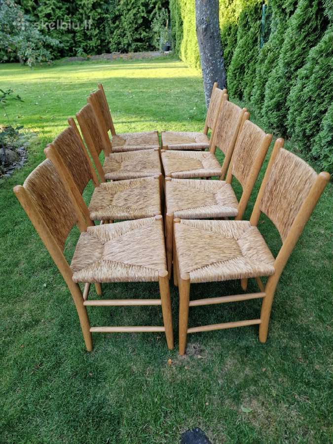 Vintažinės mid century tiko ir pintų meldų kėdės - nuotraukos Nr. 20