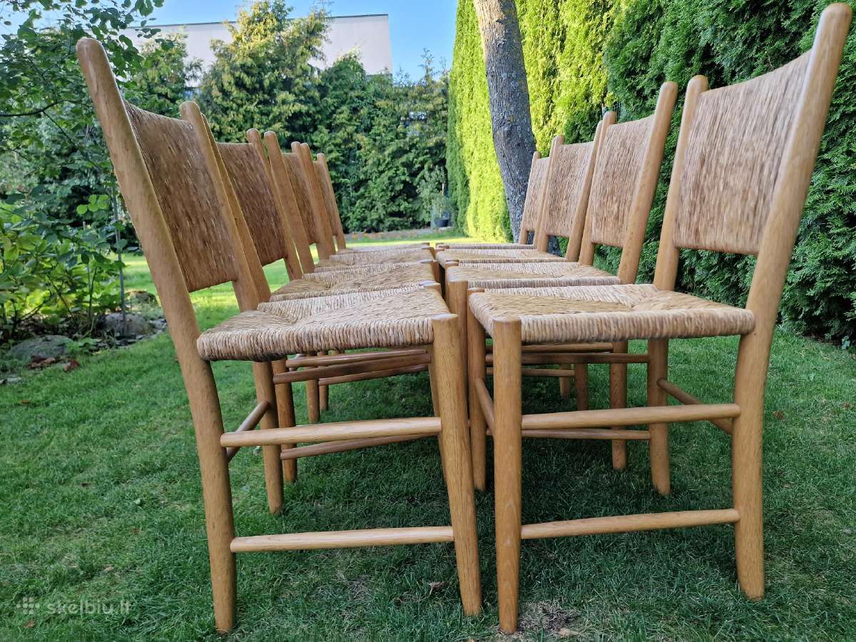 Vintažinės mid century tiko ir pintų meldų kėdės - nuotraukos Nr. 22