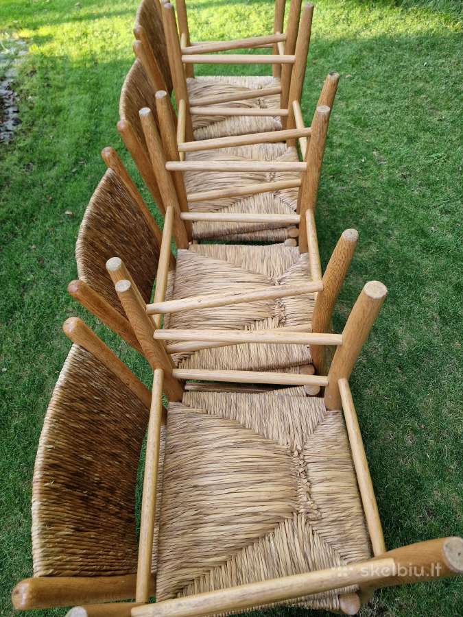 Vintažinės mid century tiko ir pintų meldų kėdės - nuotraukos Nr. 23