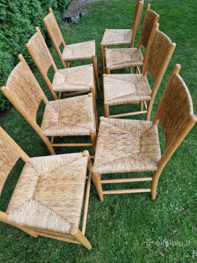 Vintažinės mid century tiko ir pintų meldų kėdės - nuotraukos Nr. 28