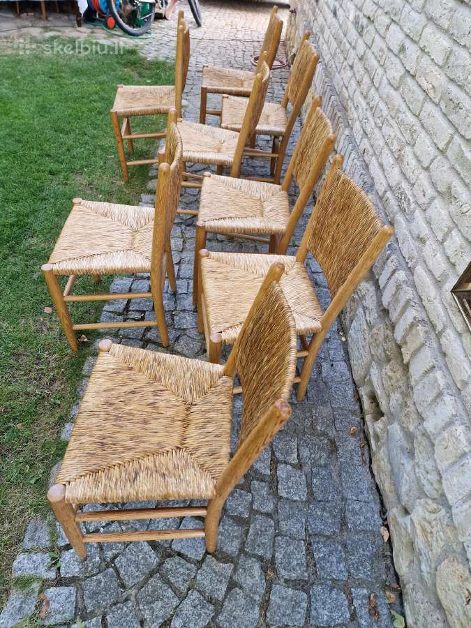 Vintažinės mid century tiko ir pintų meldų kėdės - nuotraukos Nr. 32