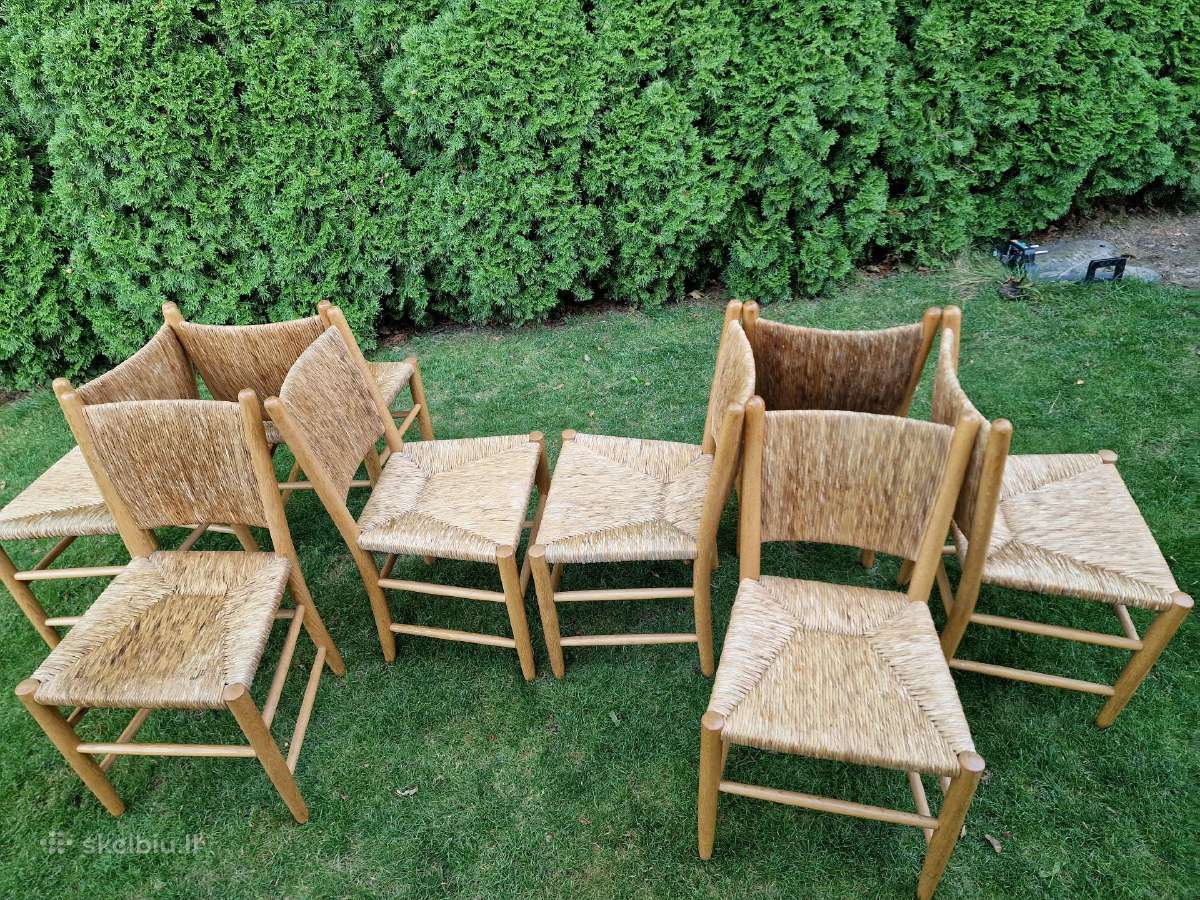 Vintažinės mid century tiko ir pintų meldų kėdės - nuotraukos Nr. 37