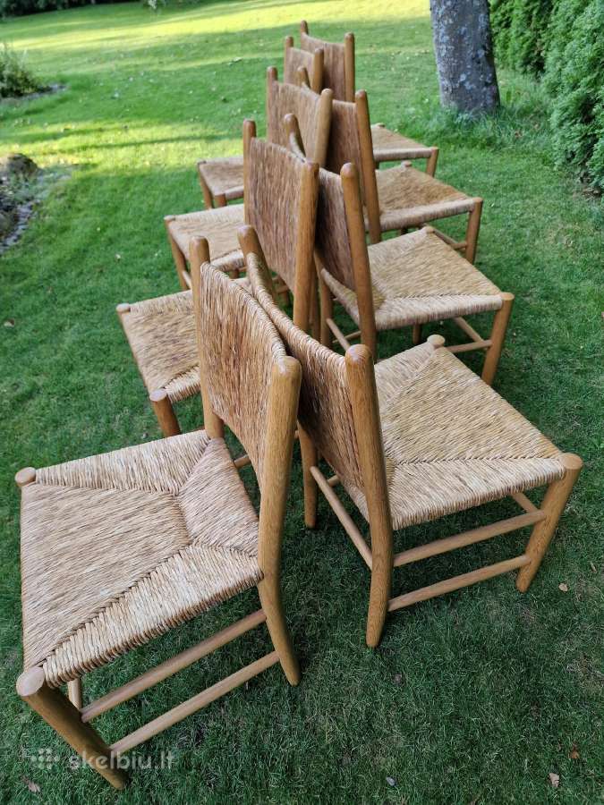 Vintažinės mid century tiko ir pintų meldų kėdės - nuotraukos Nr. 38