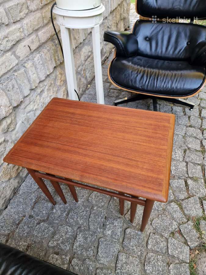 Vintažiniai mid century tikmedžio staliukai - nuotraukos Nr. 2