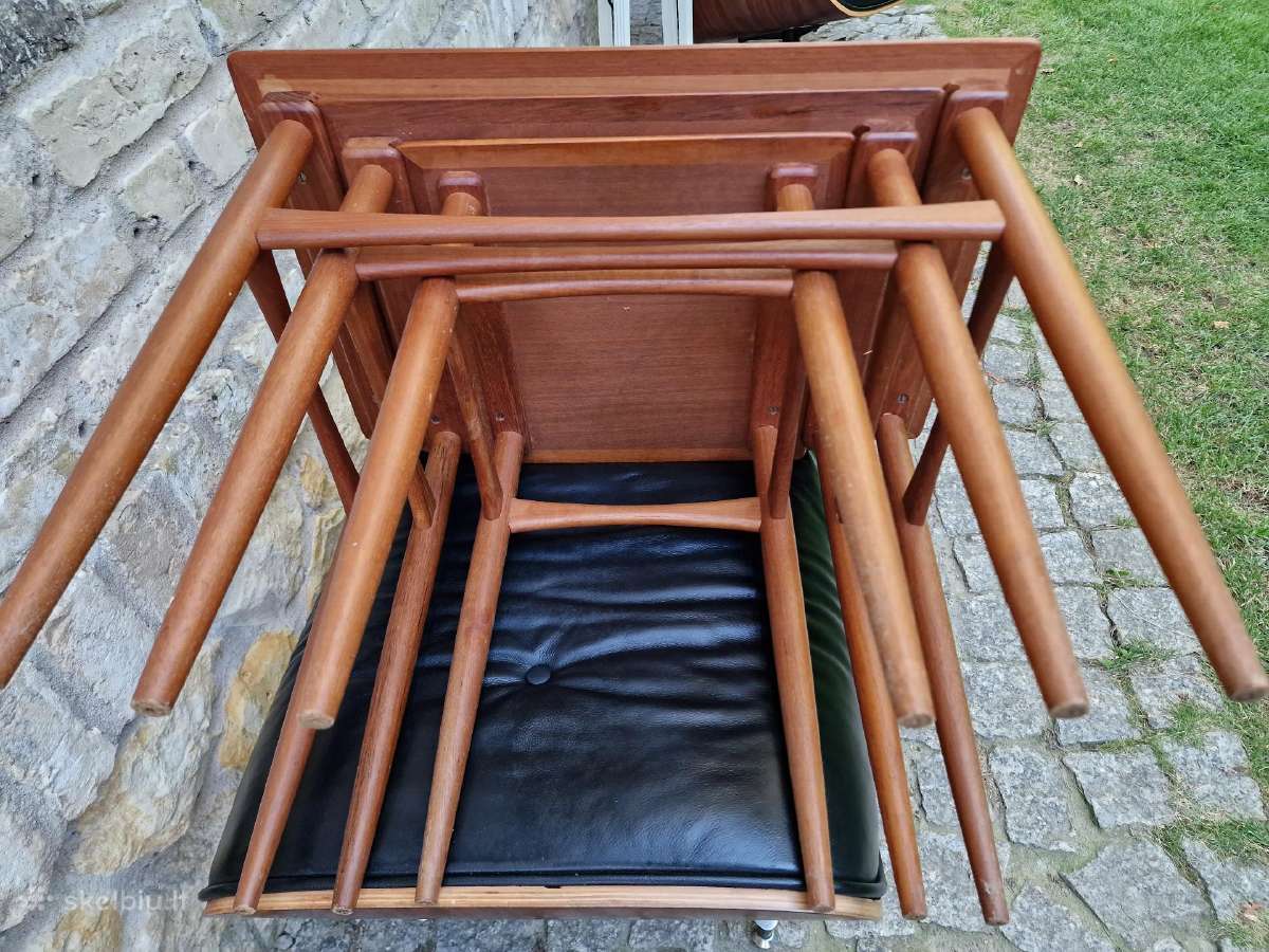 Vintažiniai mid century tikmedžio staliukai - nuotraukos Nr. 8