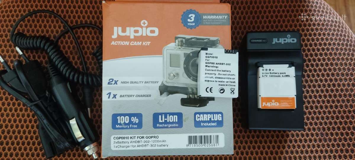 Jupio Cgp0010 baterija Li ion 1200mah Go Pro - nuotraukos Nr. 2