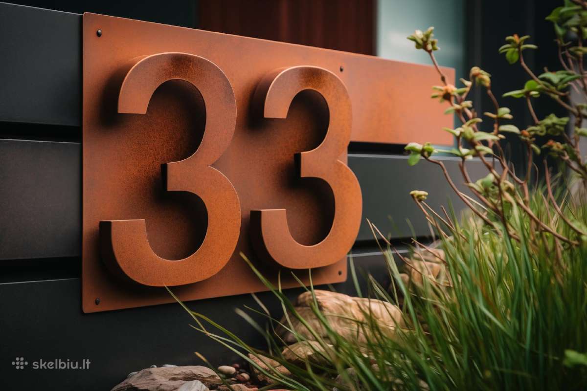Corten rūdinto metalo namo numeriai - nuotraukos Nr. 2