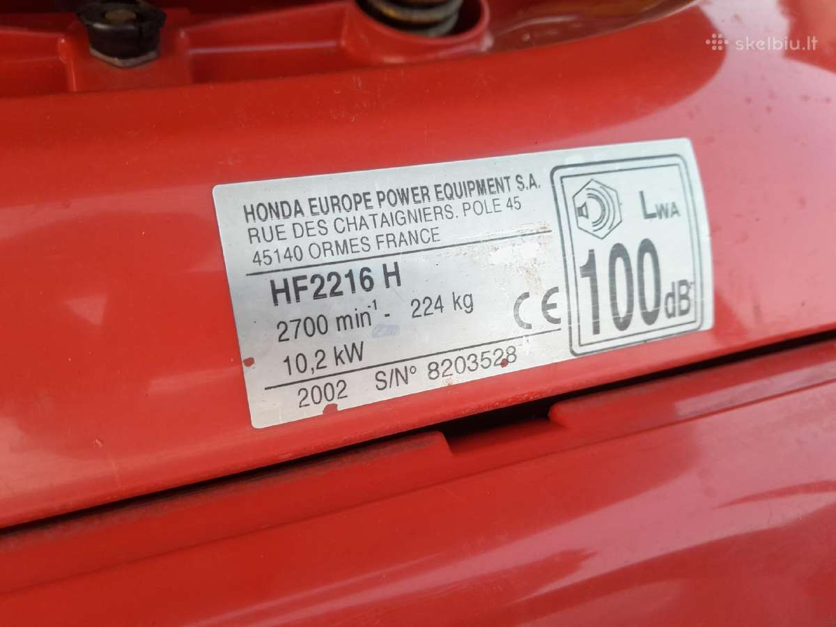 Honda Hf2216 H Sodo Traktoriukas žoliapjovė - nuotraukos Nr. 7