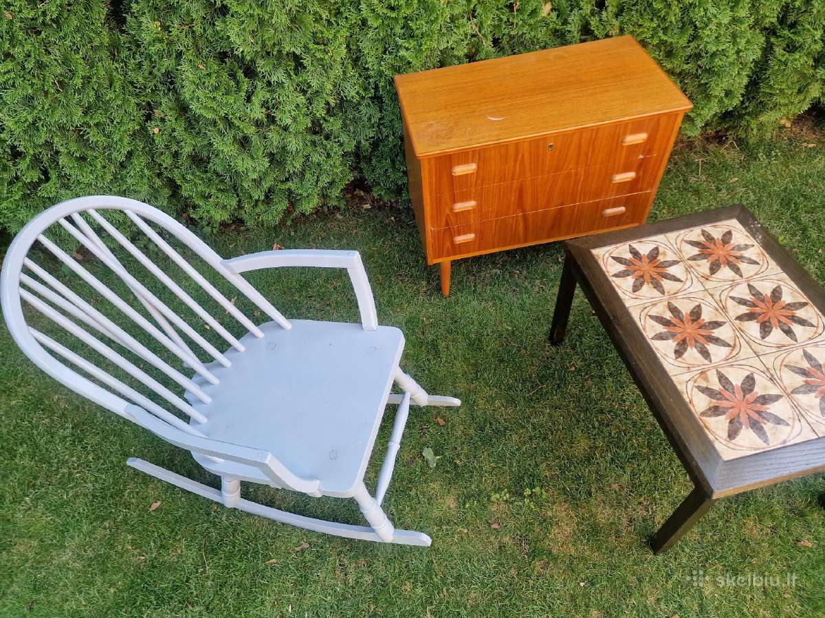 Vintažinis mid century supamas krėslas - nuotraukos Nr. 3
